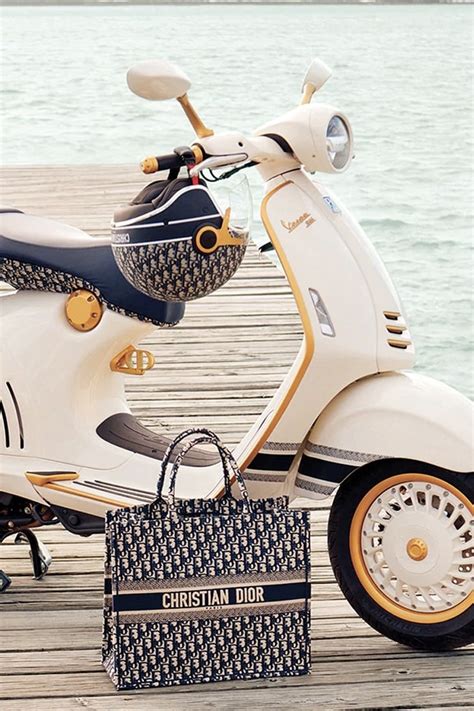 vespa and dior collab|Vespa Dior scooter.